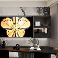 Meuble TV mural combiné en bois multicouche à motif marbre naturel minimaliste, fourni par l'usine
