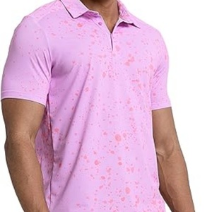 Chemise de golf pour homme en tricot imprimé à manches courtes, respirante, sportive, protection solaire, pour les sports de plein air - Product Image 6