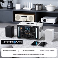 Station d'alimentation portable LECOOVO H1500S1512WH avec batterie LFP et housse de protection, générateur solaire pour la sauvegarde à domicile