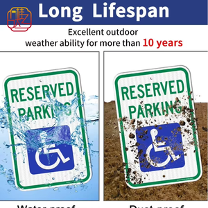 Engelli park alanları için 12*18 inç su geçirmez, pas geçirmez ve hava koşullarına dayanıklı alüminyum yansıtıcı işaret. Trafik işareti. - Product Image 3