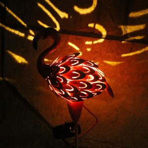 Lámpara Solar de Jardín con Forma de Flamenco, LED, Metálica, Decoración para Exteriores, Resistente al Agua, de Pie - Product Image 2