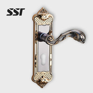 Cerradura de puerta de estilo retro europeo, cerradura de puerta de habitación antirrobo interior de aleación de aluminio vintage, juego de manija de acero para dormitorio - Product Image 1