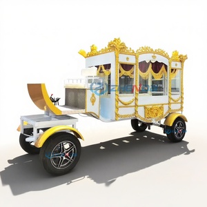 White and Golden Classic Funeral Hearse Supplier/Funeral Chariot Electric Vehicle Classic Hearse Car for Sale - Product Image 1