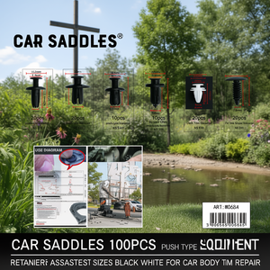 Sujetadores tipo push para coche, 100 unidades, tamaños surtidos, negro y blanco, para reparación de molduras de carrocería - Product Image 2