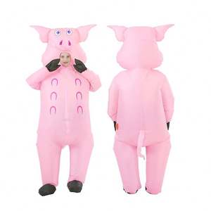 Adulto Cosplay Animal traje mascota disfraz <span class=keywords><strong>Halloween</strong></span> traje inflable gordo lindo cerdo Rosa vestido de lujo disfraz inflable <span class=keywords><strong>para</strong></span> fiesta - Product Image 2