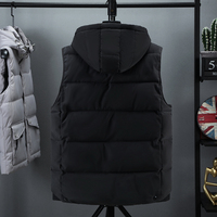 Doudoune d'hiver décontractée avec capuche amovible, manteau thermique matelassé grande taille, gilet sans manches en toile à fermeture éclair
