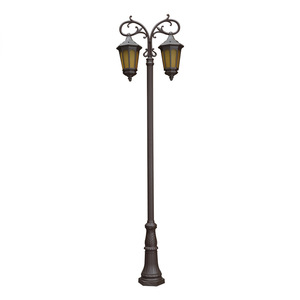 Lampadaire de jardin extérieur en fer avec abat-jour en verre LED, lumière blanc chaud 2700K, IP66, ampoule A19 non amovible, AC 220V, détecteur de mouvement, alimenté par énergie solaire - Product Image 3