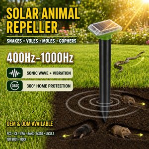 Répulsif Solaire Ultrasonique Saijzek OEM ODM Contre les Taupes, Voles, Gophers et Serpents pour Extérieur, Ferme et Pelouse - Product Image 1