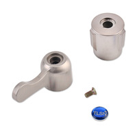 Poignée à levier en acier inoxydable, accessoires de robinet de cuisine en zinc chromé, poignée ronde en plastique ABS