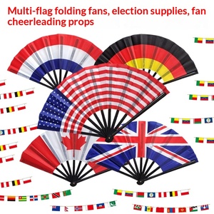 Éventail pliant DOMI, drapeau national imprimé par sublimation, accessoires de performance pour les supporters de la Coupe d'Europe, cadeaux transfrontaliers - Product Image 6