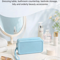 Sac de rangement en silicone grande capacité, pochette de rangement portable pour cosmétiques, porte-monnaie en silicone pour écouteurs