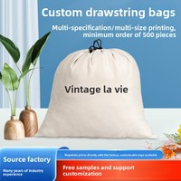 Sac à poussière en toile personnalisé style vintage pour femme, avec cordon de serrage, pochette de rangement publicitaire, logo imprimé, vente en gros, MOQ 200 pièces, direct usine