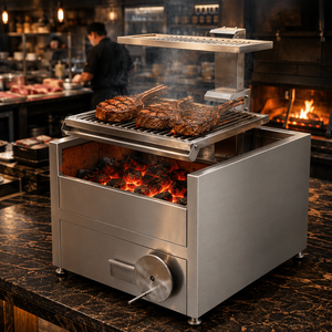 Parrilla Argentina de Carbón para Encimera en Acero Inoxidable con Altura Ajustable - Product Image 4