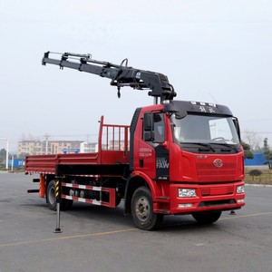 รถบรรทุกติดเครน FAW J6 4x2 ขนาด 10 ตัน 12 ตัน พร้อมบูมยืดไสลด์สำหรับขนส่งวัสดุ - Product Image 4