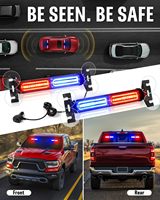 Barre lumineuse de signalisation d'urgence 40 LED, lumière clignotante de sécurité pour tableau de bord (2x10,7 pouces rouge/bleu) 10W, garantie 1 an