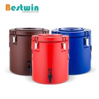 Seau isotherme en acier inoxydable pour café, lait, thé, boissons, 20-60L, pour la restauration, bar, distributeur de boissons, baril isolé en plastique