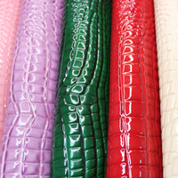 Cuir synthétique brillant effet crocodile pour sacs et chaussures, matière en similicuir verni