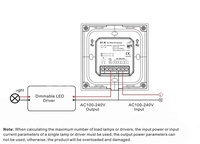 Variateur rotatif à panneau en verre Triac, gradation universelle par coupure de phase (prise en charge des phases avant et arrière), télécommande RF, 100-240 V CA