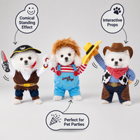 Ensemble de costumes de cosplay pour animaux de compagnie, tricotés, écologiques, amusants, pour le printemps, l'été, Halloween, Noël, motif dessin animé, mignon, pour fête, vente en gros