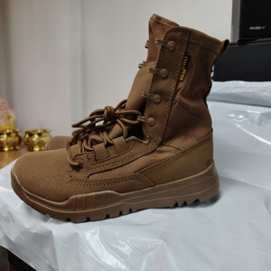 Definite TSB01 Coffee <b>brown</b> suede light weight combat <b>boots</b> - Product Image 1