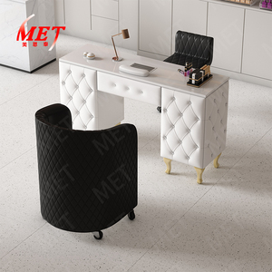 Conjunto <span class=keywords><strong>de</strong></span> <span class=keywords><strong>Mesa</strong></span> <span class=keywords><strong>de</strong></span> Manicura Individual y Silla para Salón <span class=keywords><strong>de</strong></span> Belleza Moderno, Lujosa <span class=keywords><strong>Mesa</strong></span> <span class=keywords><strong>de</strong></span> <span class=keywords><strong>Uñas</strong></span> <span class=keywords><strong>de</strong></span> <span class=keywords><strong>Madera</strong></span> con Tapizado <span class=keywords><strong>de</strong></span> Piel Rosa en Venta - Product Image 3
