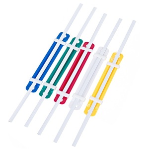 Deli Two Hole Document Clip Plastic Binding Strip Office Supply Colored 50 Sets 5548 - Product Image 1