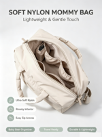 Sac à langer matelassé grande capacité, sac à couches pour bébé, sac de poussette essentiel, sac de maman en nylon matelassé, sac d'hôpital 42*21*29cm