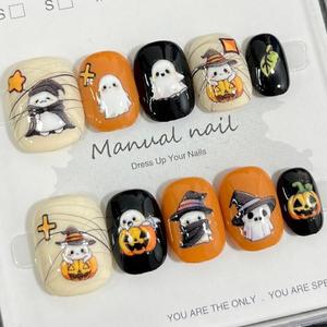 2025 últimos productos verano acrílico Gel diamante 3D flores Nail Art manicura corto redondo hecho a mano Prensa en <span class=keywords><strong>uñas</strong></span> regalos para <span class=keywords><strong>niñas</strong></span> - Product Image 6