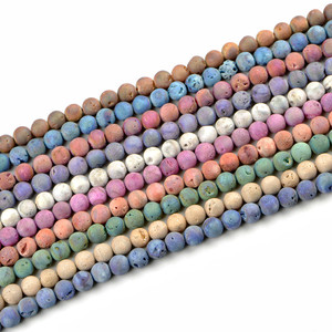 Hoge Kwaliteit Custom 10Mm Druzy Agaat Geode Kralen Losse Zwart Blauw Rood Paars Groene Edelsteen Drusy Voor Matte Sieraden Maken - Product Image 3