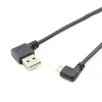 Double coude 90 degrés 0.3 mètres Angle gauche/droite/haut/bas USB 2.0 A mâle à Micro USB 5 broches mâle Extension câble de données de charge