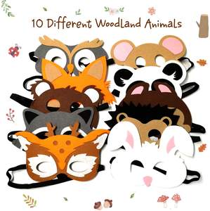 Máscaras Faciales <span class=keywords><strong>de</strong></span> Fieltro con Diseños <span class=keywords><strong>de</strong></span> <span class=keywords><strong>Animales</strong></span> <span class=keywords><strong>del</strong></span> <span class=keywords><strong>Bosque</strong></span>, Zoológico, Sirena y <span class=keywords><strong>Animales</strong></span> <span class=keywords><strong>de</strong></span> Granja para Disfraces <span class=keywords><strong>de</strong></span> Halloween y Navidad, para Niños y Adultos - Product Image 4
