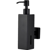 Distributeur de savon mural minimaliste en acier inoxydable noir STOCCO pour salle de bain moderne