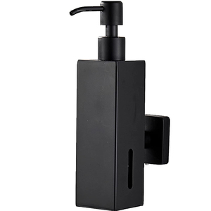 Distributeur de <span class=keywords><strong>savon</strong></span> mural minimaliste en acier inoxydable <span class=keywords><strong>noir</strong></span> STOCCO pour salle de bain moderne - Product Image 1