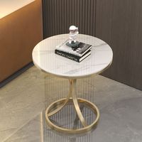 Table basse en marbre de luxe légère, design italien, cadre en métal, table de chevet pour salon, table à thé pour balcon