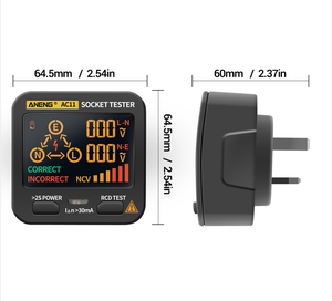 ANENG AC11 <b>Smart</b> LCD Digital Display <b>Socket</b> Tester EU UK US Multi-Version ABS Material 220V Voltage - Product Image 5