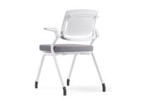 Chaise blanche pour visiteurs, chaise d'étudiant pour salle de classe intelligente, chaise pliante pour conférence et formation, chaise de négociation commerciale