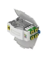 Boîtier de distribution de fibre optique FTTH pour intérieur - 4 ports, prise en charge des adaptateurs SC/LC, montage sur rail DIN
