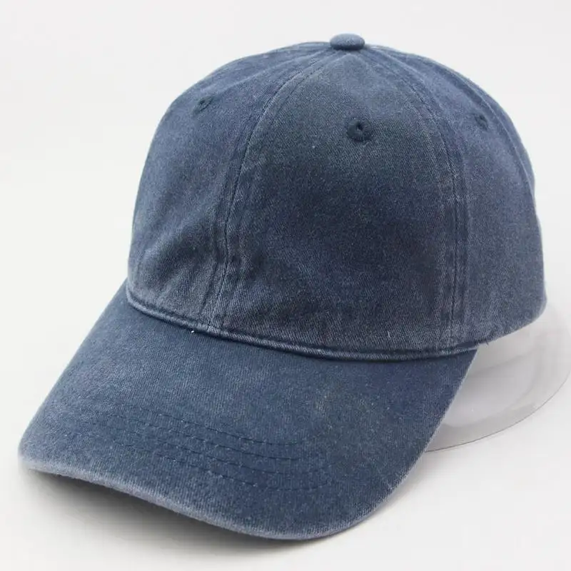 % 100% pamuk Vintage boş yıkanmış sıkıntılı baba şapkası Unisex düz pamuk şapka özel Logo klasik 6 Panel beyzbol şapkası