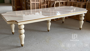 High Quality Custom Antique Modern 8 Seater Dinning <b>Table</b> Set Luxury <b>White</b> Natural Marble <b>Dining</b> <b>Table</b> - Product Image 4