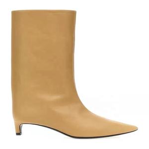 <span class=keywords><strong>Bottes</strong></span> courtes à talon bas pour filles <span class=keywords><strong>Bottes</strong></span> larges en <span class=keywords><strong>cuir</strong></span> de veau et peau de serpent - Product Image 4