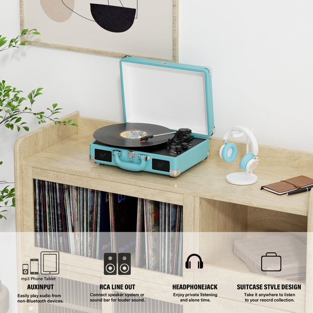 Hot Sale Vinyl Turntable Record Player Belt Drive 3 Speed Stereo Sound Support OEM ODM Wholesale Music Player Factory