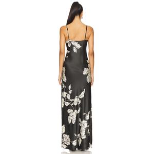 Robe de soirée à la mode pour femmes Robe longue à imprimé floral et à ourlet asymétrique - Product Image 3