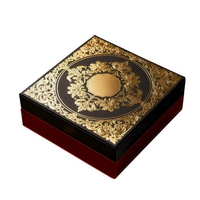 Boîte-cadeau de luxe avec gaufrage doré, emballage artisanal Ciel et Terre, boîte-cadeau pour montre et bijoux