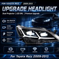 Phare avant à lentille LED complète JC Upgrade Factory avec clignotant séquentiel 2009-2013 pour Toyota Mark X Reiz Plug and Play