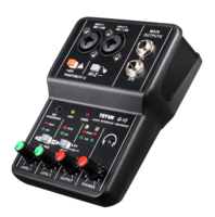 Teyun Q-12 Mixer Audio Mini Multifungsi Kompresor Baterai <500mAh Komunikasi Kabel untuk Penggunaan Luar Ruangan Mendukung 2 Perangkat