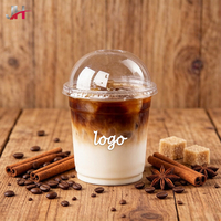 Gobelet en PET dépoli mat à paroi droite de qualité alimentaire 350/400/500 ml, gobelet jetable avec couvercle pour café et bubble tea, directement de l'usine