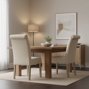 Juego de 2 Sillas de Comedor DB Habit Tufted Parsons, Color Bronceado, Madera Maciza, Estilo Minimalista para el Hogar - Product Image 2