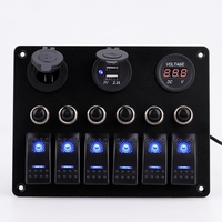 12V-24V étanche haute qualité 6 Gang contrôle bateau interrupteur à bascule panneau RV caravane Marine bleu LED interrupteur à bascule