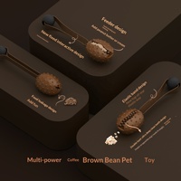 Jouet interactif pour chien, jouet à mâcher en caoutchouc en forme de grain de café avec poignée de traction en corde élastique pour l'entraînement