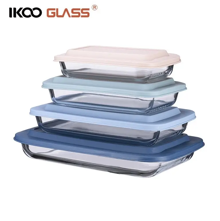 IKOO heat resistant microwave and oven safe borosilicate glass bakeware